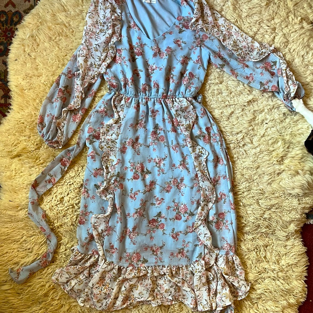 Spring floral cottage core tea time dress